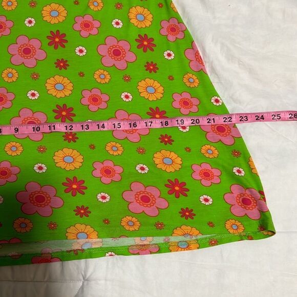 NWOT PrettyLittleThing Lime Green & Pink Flowers Dress 12 - Picture 8 of 9
